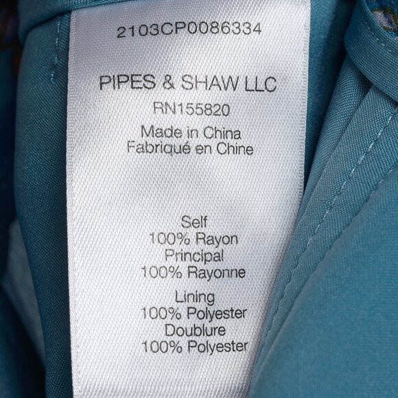 Veronica Beard Blue Pomeline Floral-Print Crepe de Chine Pants - Picture 11 of 12